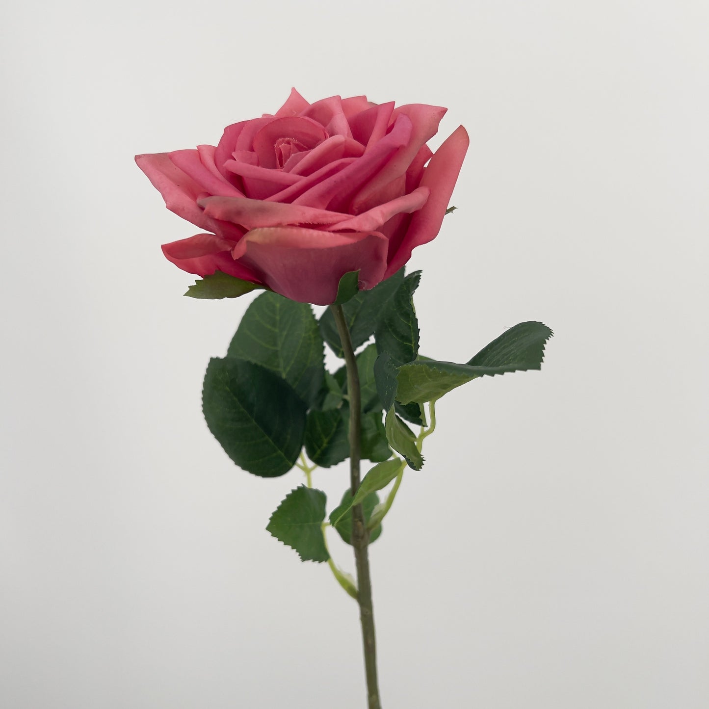 Kunstbloem Roos/Rosa/Rose in licht en donker peach, 71cm
