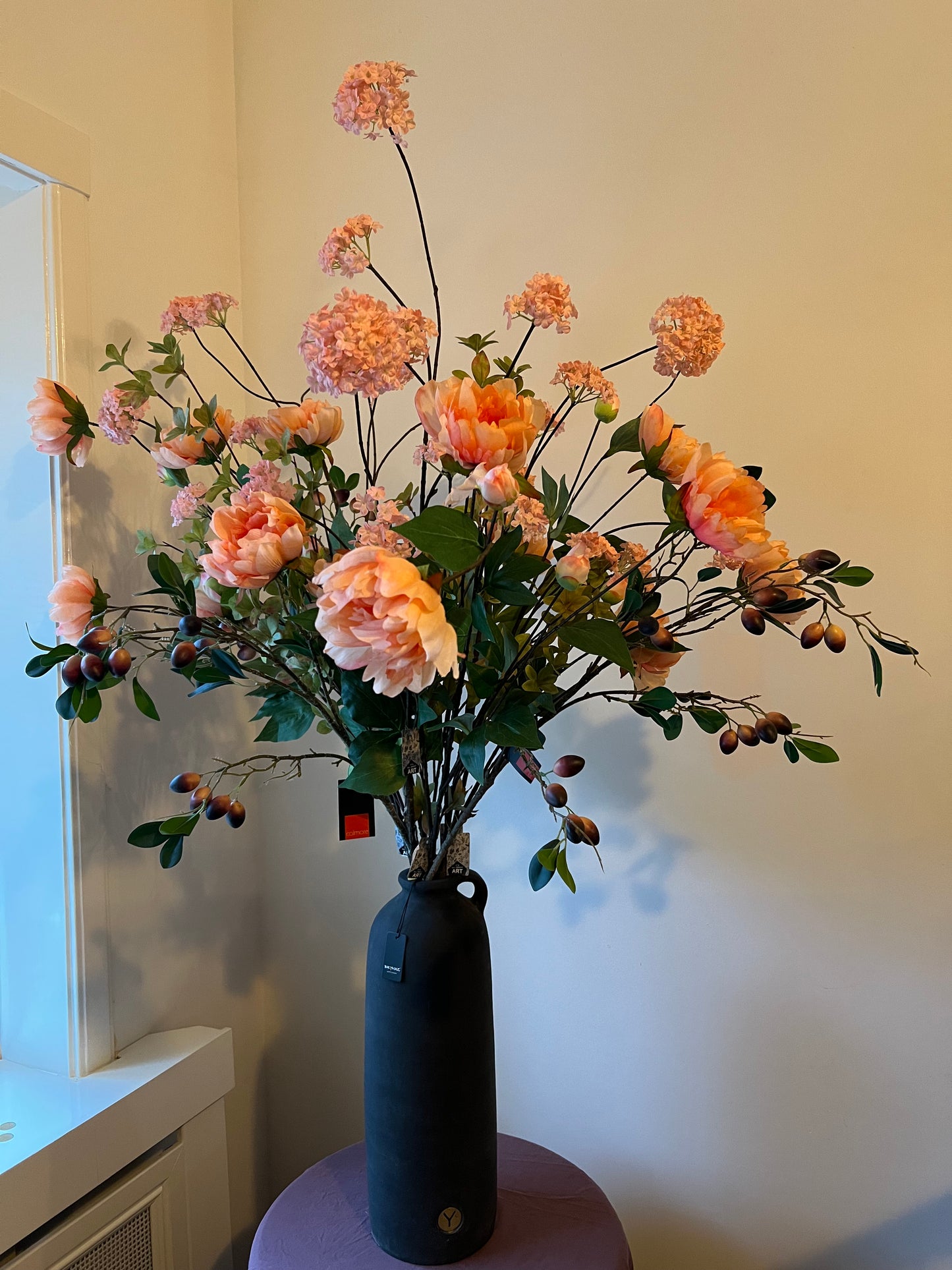 Snowball branch Salla pink, 126cm