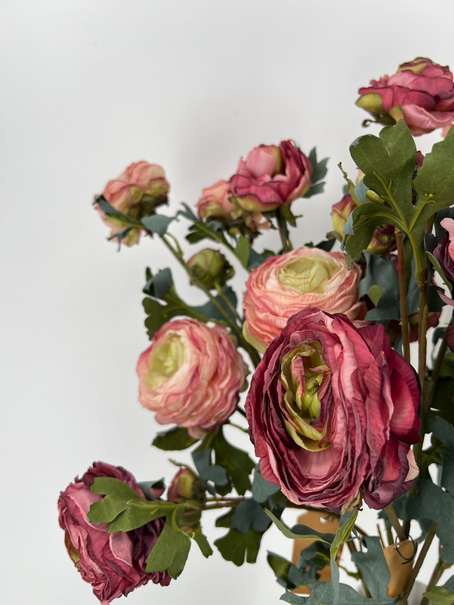 Pioenroos roze of bordeaux 5 bloemen per tak, 70cm