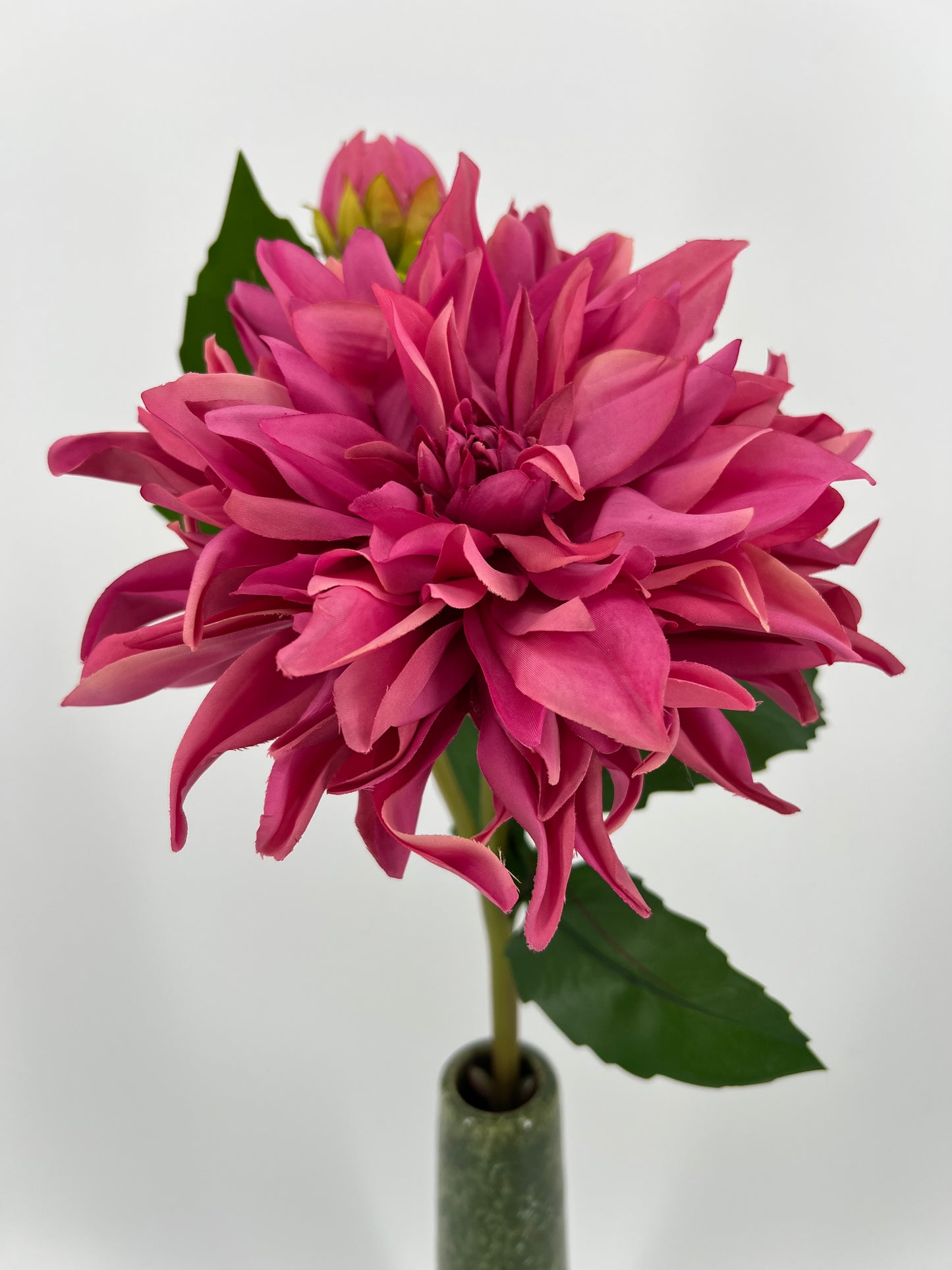 Dahlia pink/roze met knop en scheuten, 70cm