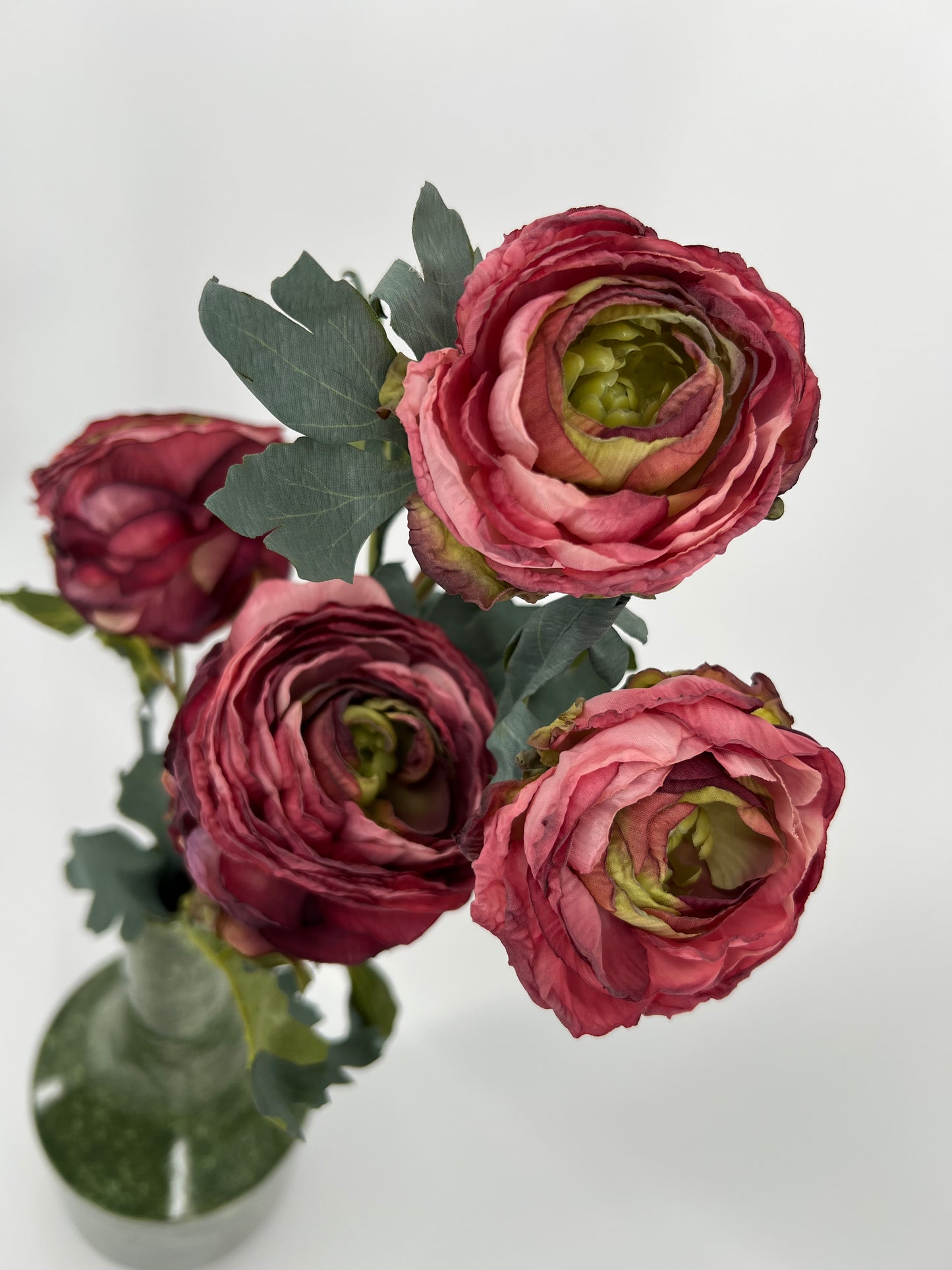Pioenroos roze of bordeaux 5 bloemen per tak, 70cm