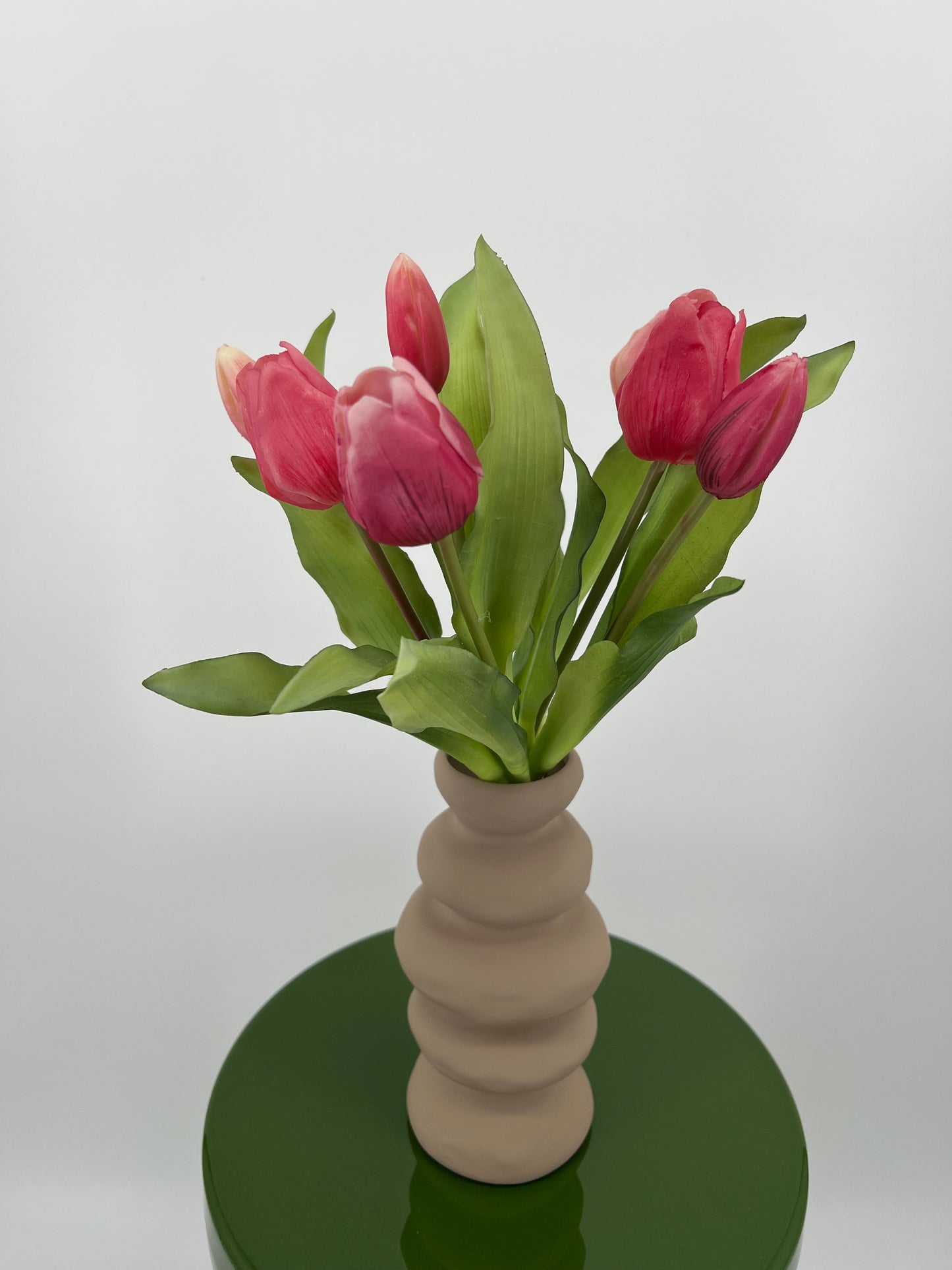 Vaas ro Ceira S beige of gebroken wit, 19,5cm