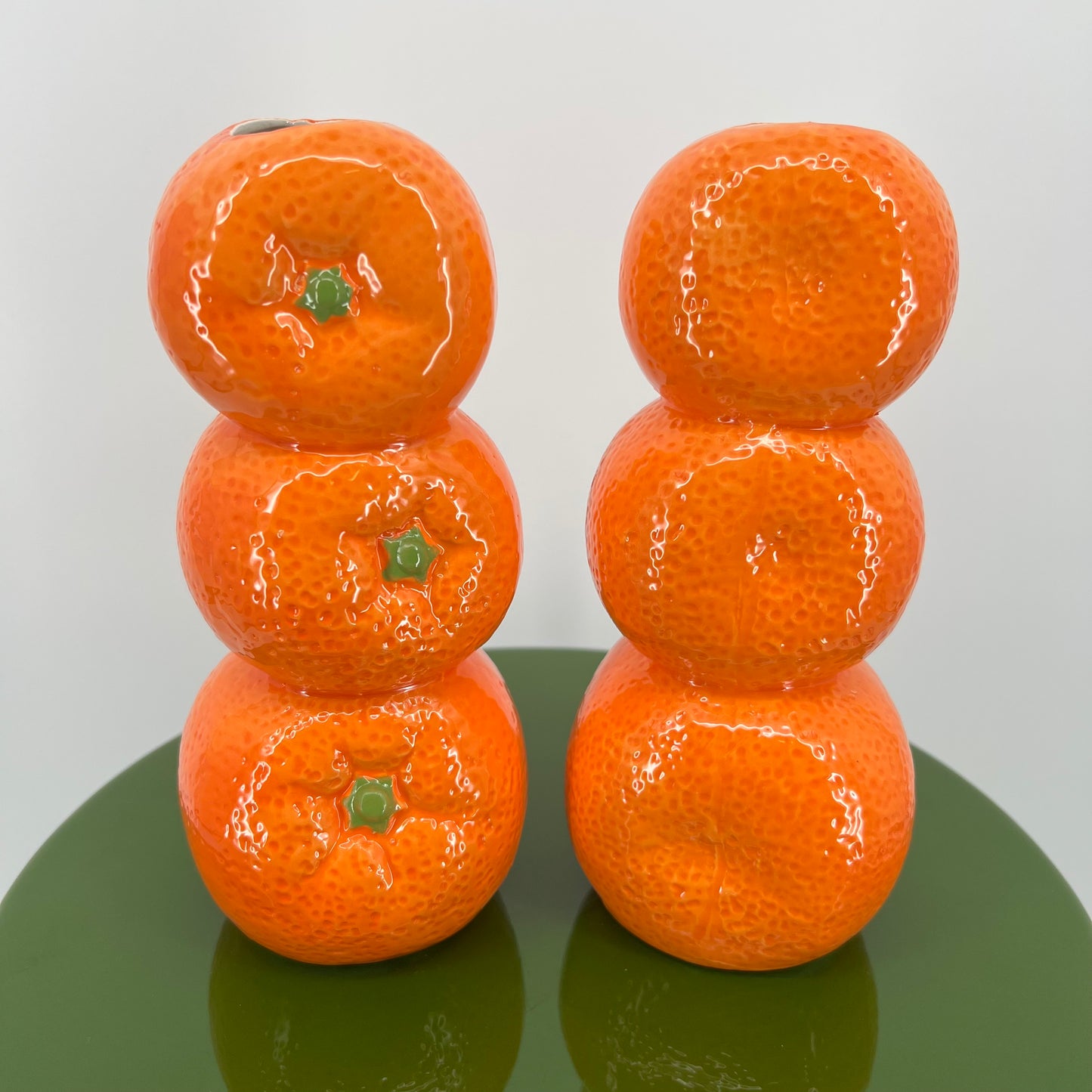 Vrolijke fruit vaasjes in citroen, aardbei en mandarijn, 19-20cm