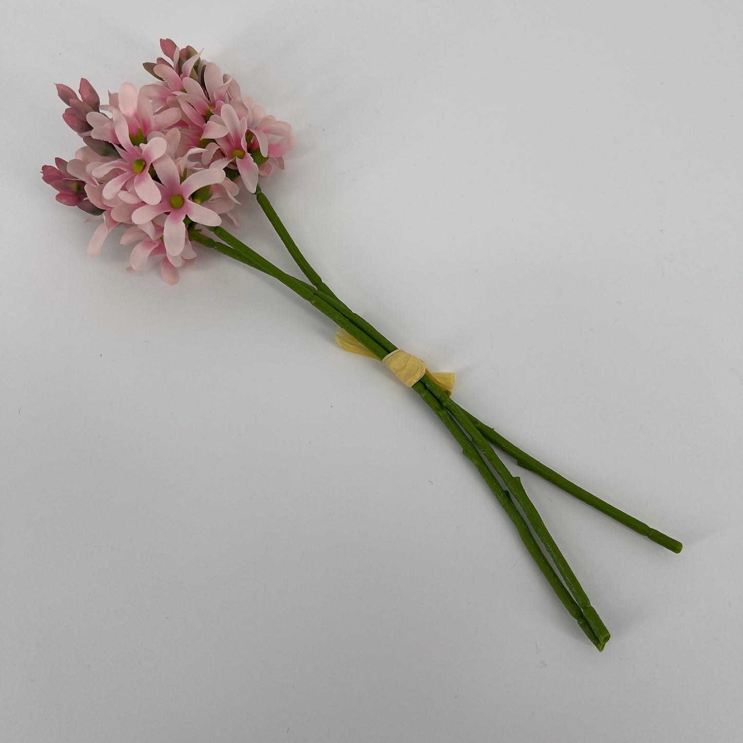 Bundel kunst Hyacinten 3 stelen in geel, roze en wit, 31cm