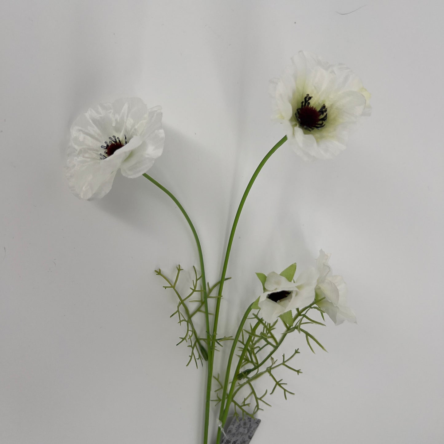 Papaver, klaproos ofwel poppy spray in donker oranje en crème, 59cm