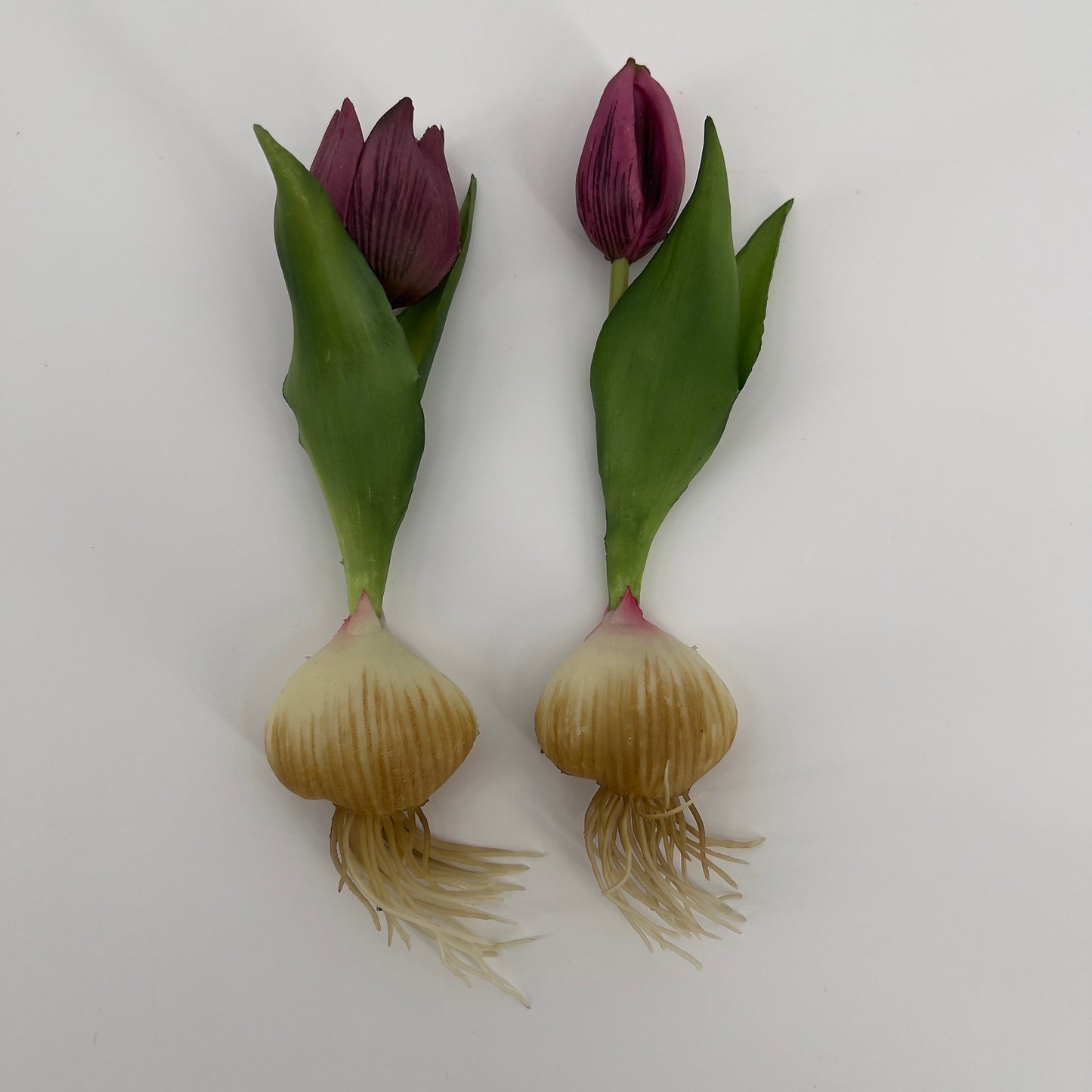 Mini kunst tulp jade in white en purple, 21cm