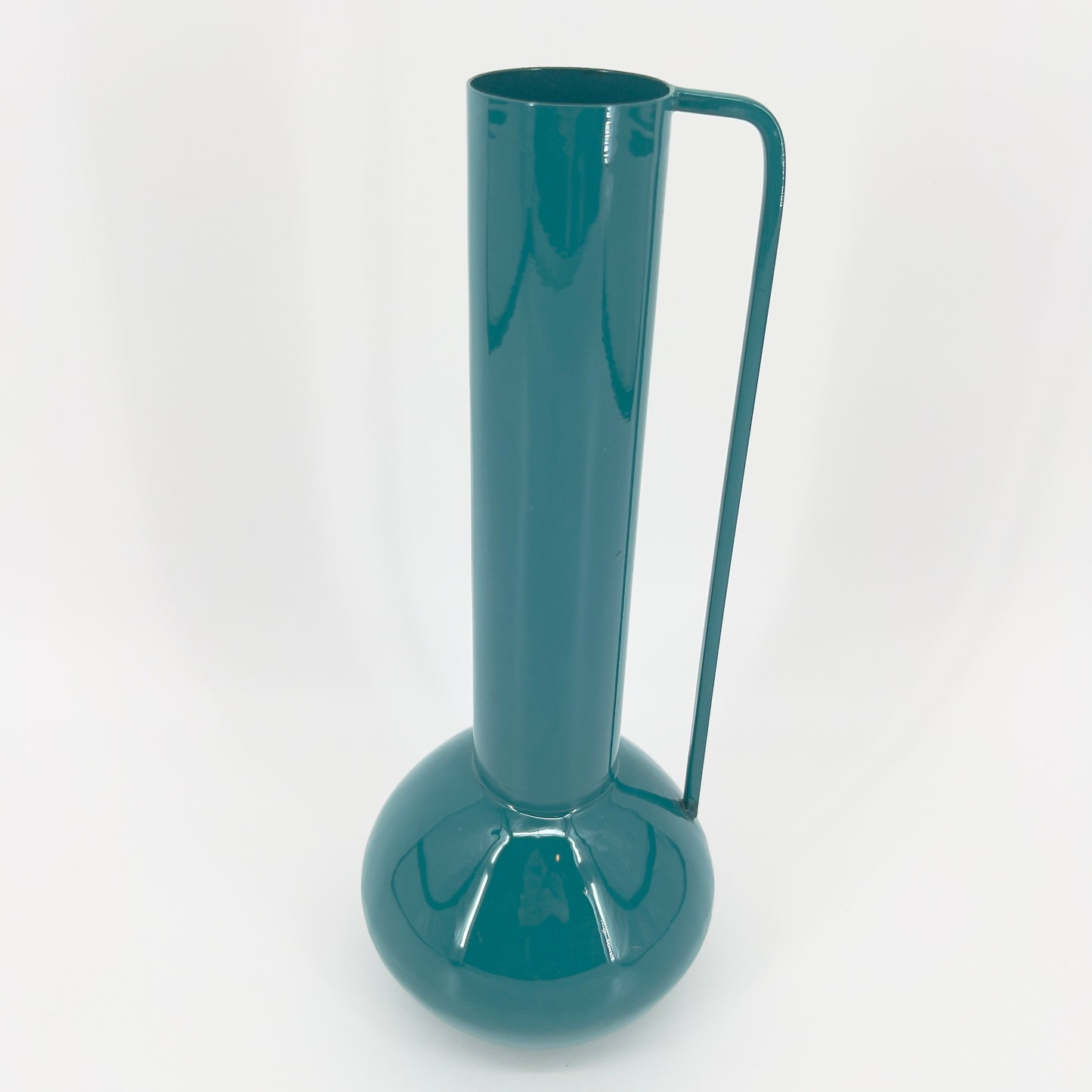 Decoratieve Vaas met Lange Hals in pink/orange/emerald, Ø12x33cm