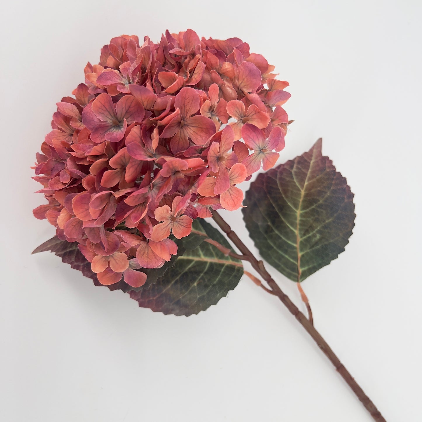 Hortensia kunsttak/zijdebloem L paars of oud roze, 70cm