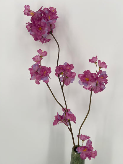 Prunus Malaga spray in lavendel, blauw en geel, 84cm