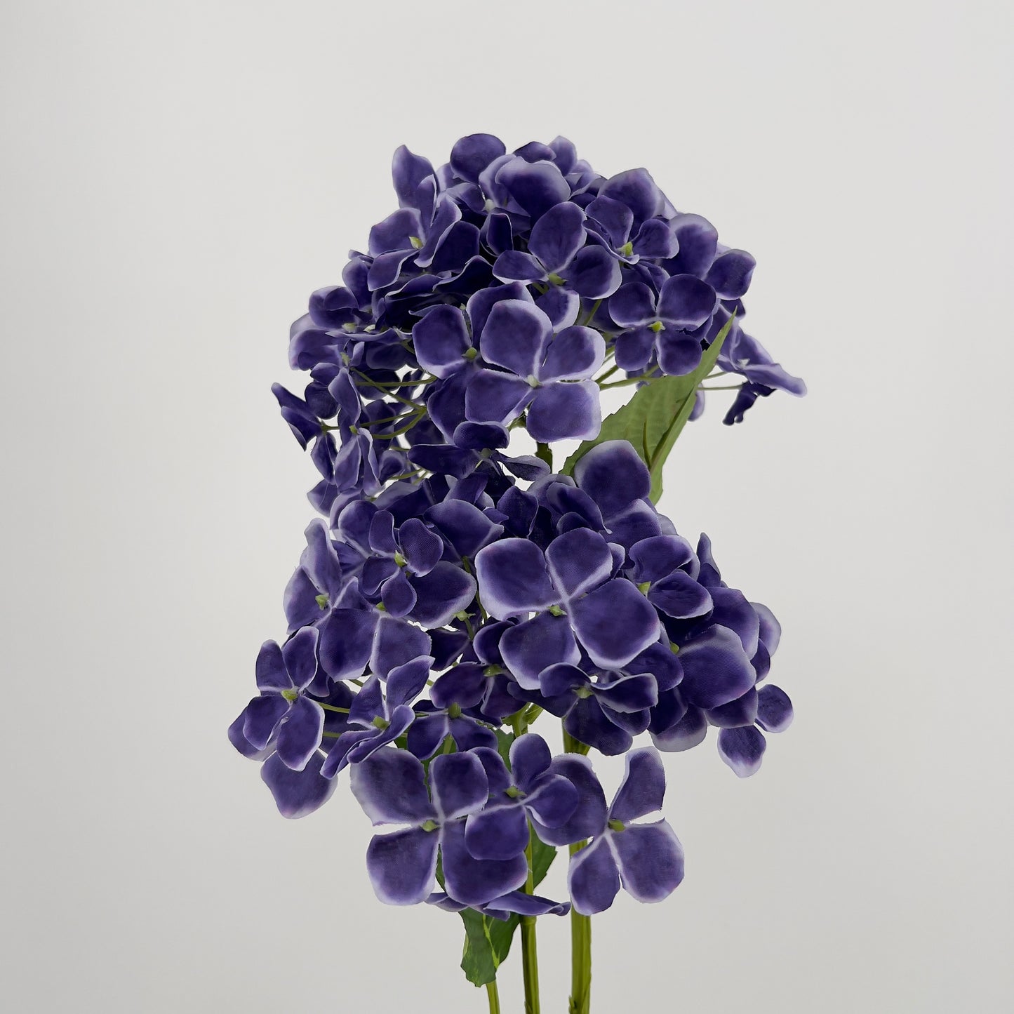 Silk-ka Hortensia kunsttak met 2 grote paarse bloemen, 82cm