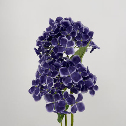 Silk-ka Hortensia kunsttak met 2 grote paarse bloemen, 82cm