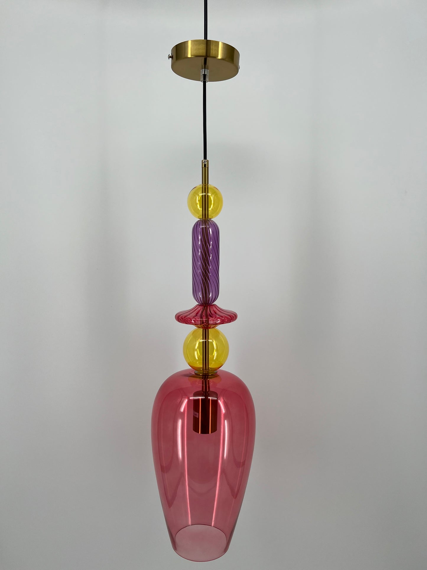 Sprankelende Hanglamp van Colmore by Diga, roze 16x16x60cm