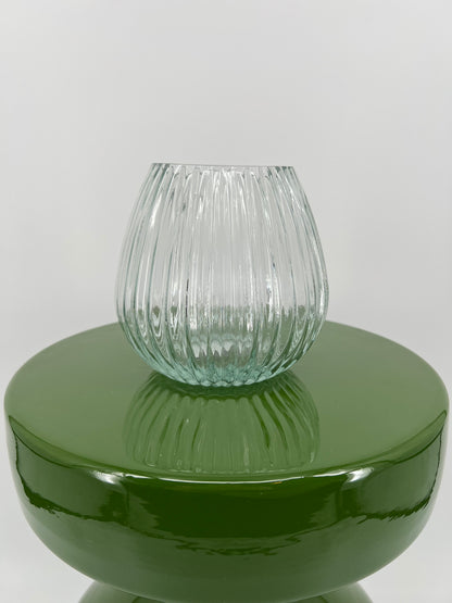 Vaas bol geribbeld helder, 14cm