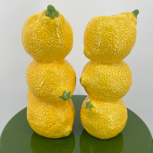 Vrolijke fruit vaasjes in citroen, aardbei en mandarijn, 19-20cm