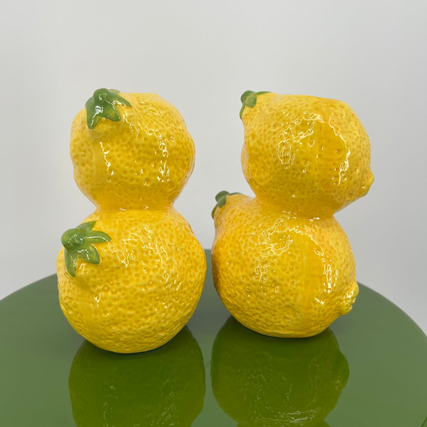 Vrolijke fruit vaasjes in citroen en mandarijn, 15cm