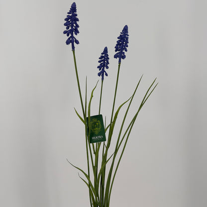 Silk-ka blauwe druifjes kunstbloemen blauw en donker blauw, 73 cm