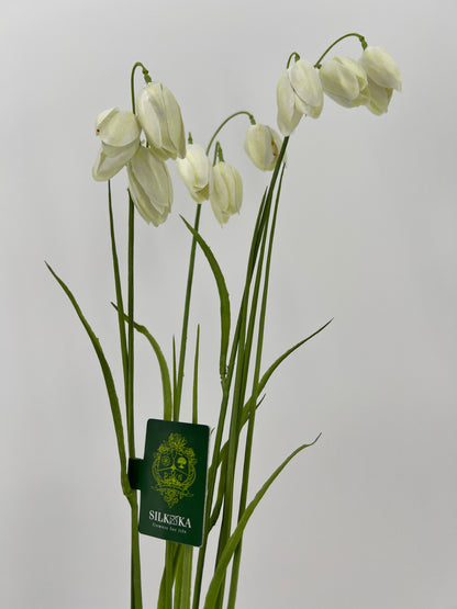 Silk-ka Fritillaria mooie uitvoering in creme/groen, 71cm lang