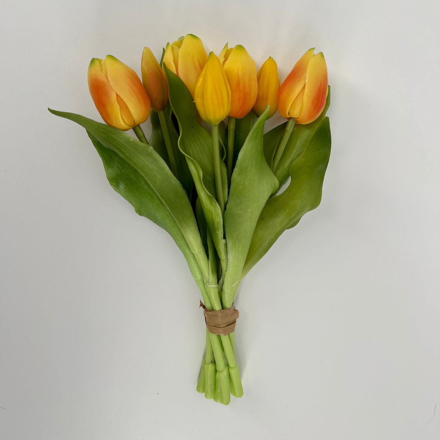 Kunst Tulpen bundel 7 stelen real touch van Flores, in meerdere kleuren, 31cm