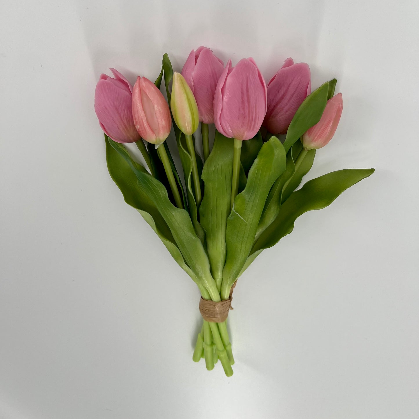 Kunst Tulpen bundel 7 stelen real touch van Flores, in meerdere kleuren, 31cm