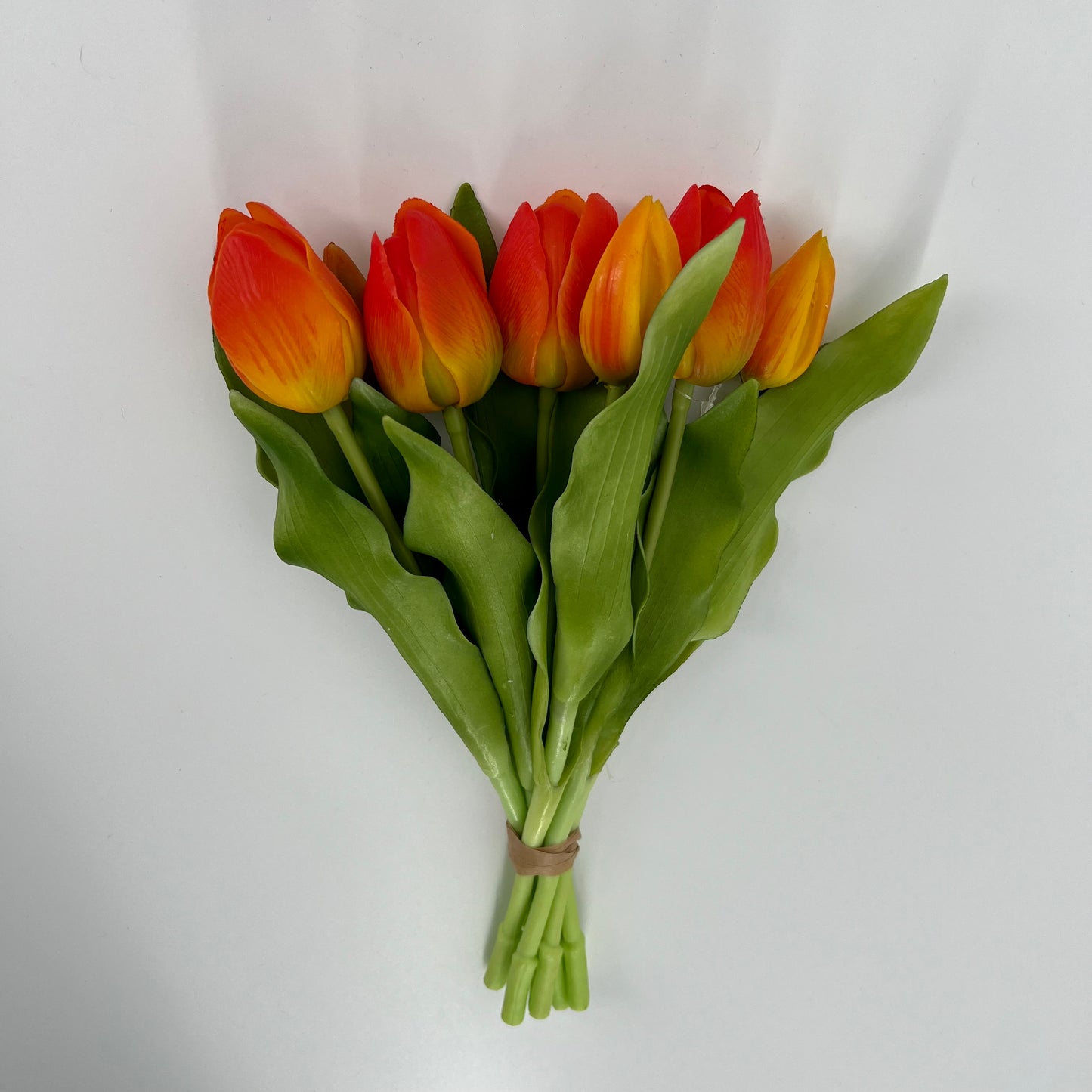 Kunst Tulpen bundel 7 stelen real touch van Flores, in meerdere kleuren, 31cm