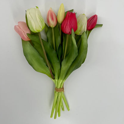 Kunst Tulpen 7 stelen real touch van It's All About Art, in vele kleuren 31cm