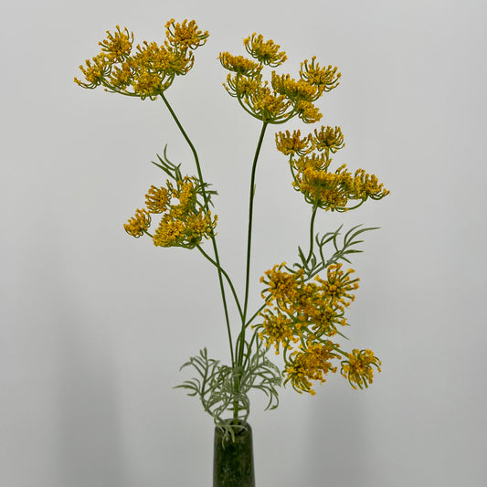 Dille kunsttak in geel, wit en groen, 80cm