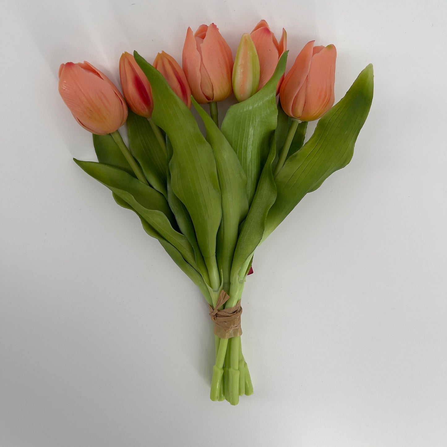 Kunst Tulpen bundel 7 stelen real touch van Flores, in meerdere kleuren, 31cm