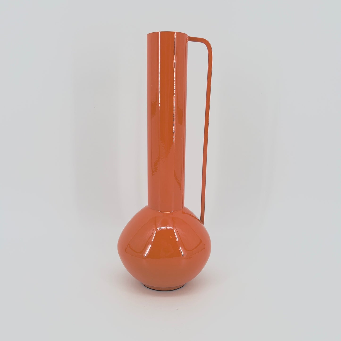 Decoratieve Vaas met Lange Hals in pink/orange/emerald, Ø12x33cm
