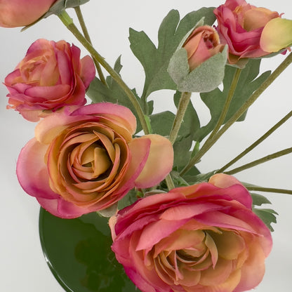 PLUME vase met ranunculus spray pink, 42cm