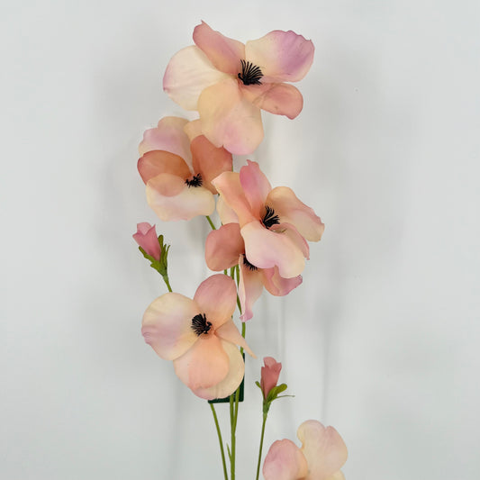 Silk-ka kunst Violen in paars, lavendel en mauve, 103cm