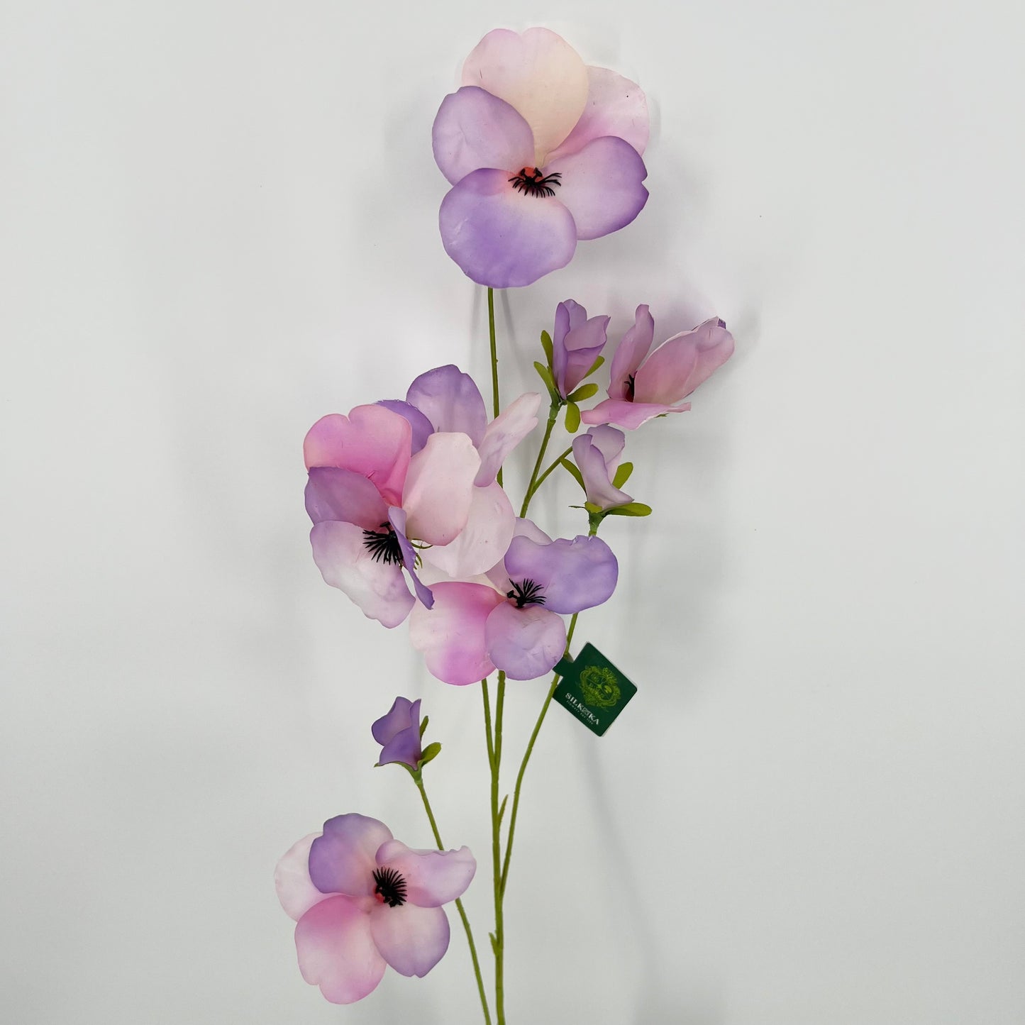 Silk-ka kunst Violen in paars, lavendel en mauve, 103cm