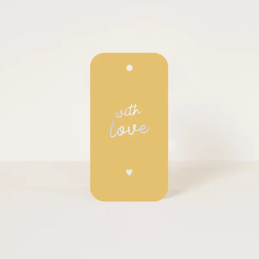 Cadeaulabel zilveren tekst om, evt. met persoonlijke tekst, bij de bloemen cadeau te geven.