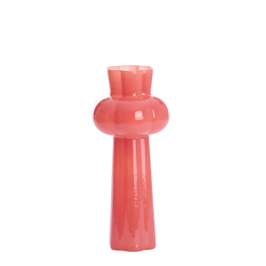 Glazen vaas Marley in roze, 25cm